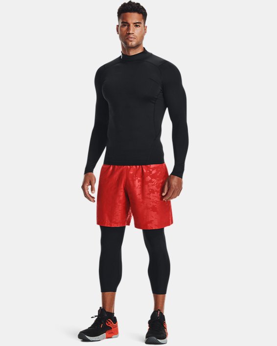Men's HeatGear® Mock Long Sleeve, Black, pdpMainDesktop image number 2